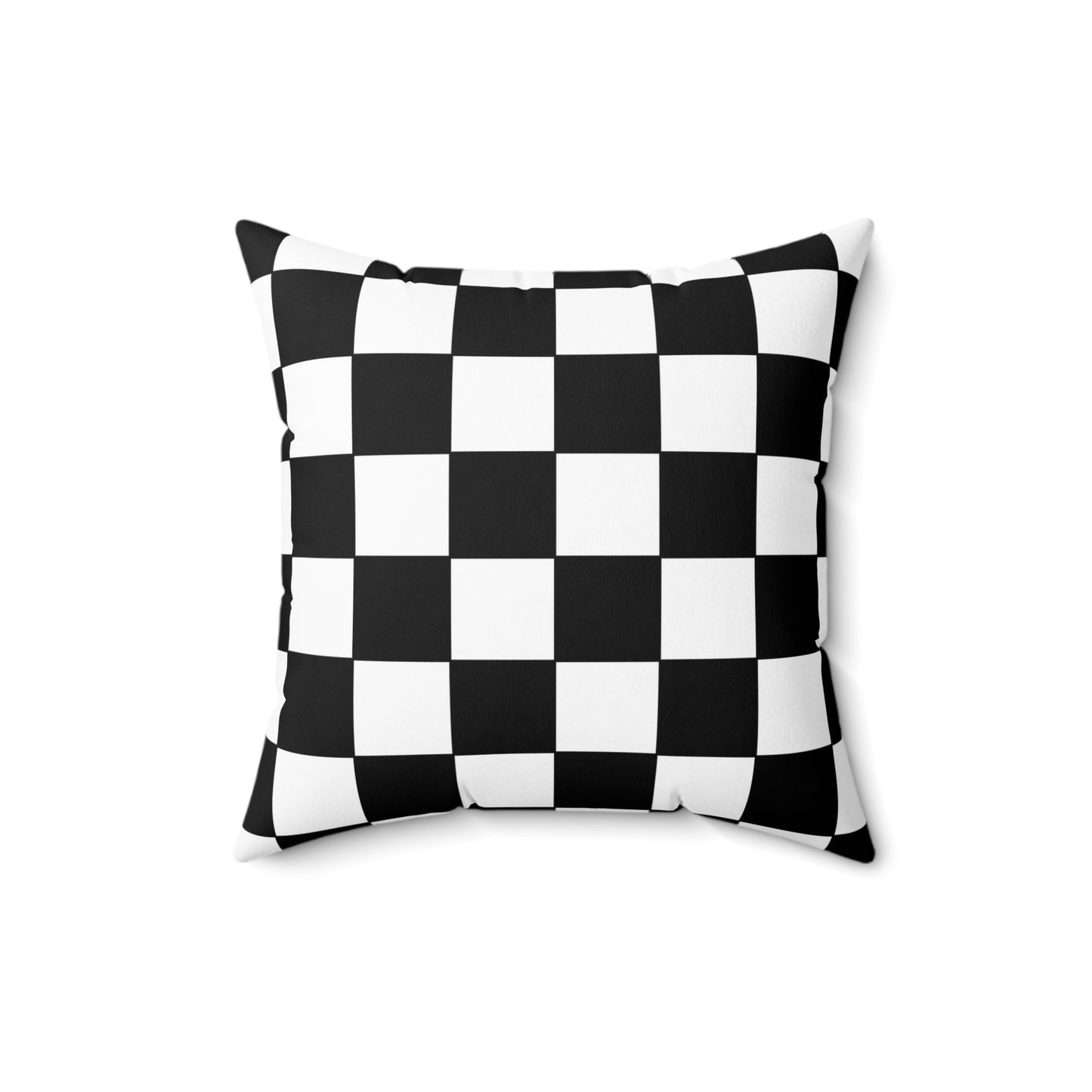 White, Black Retro Check Cushion Pillow