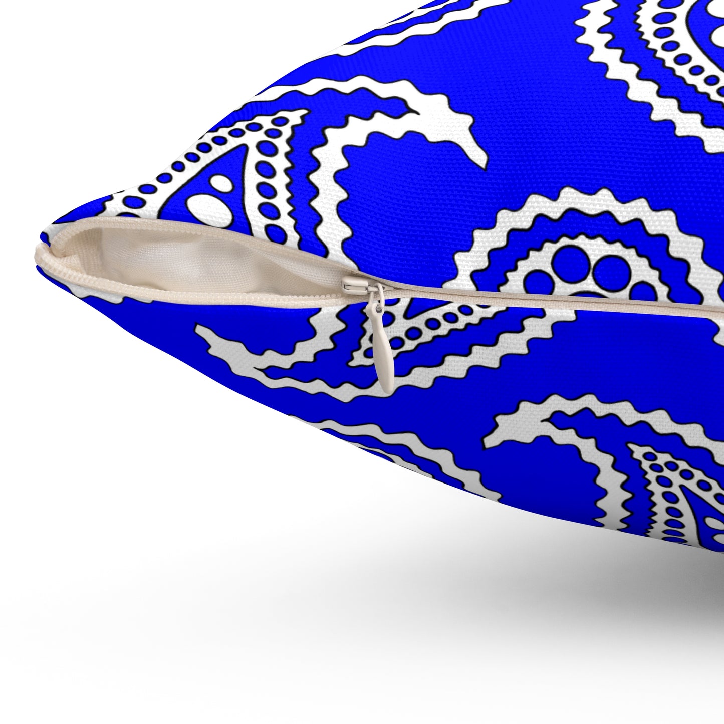 Blue, White Retro Paisley Cushion Pillow