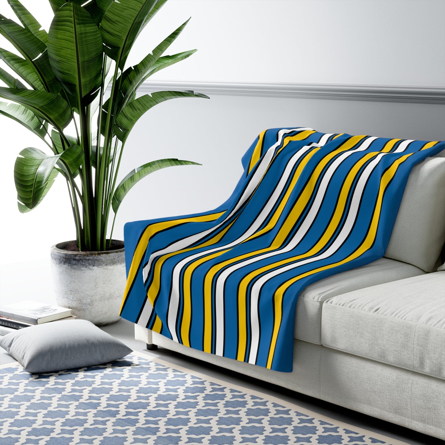 Canary Islands Retro Stripes Blanket Throw