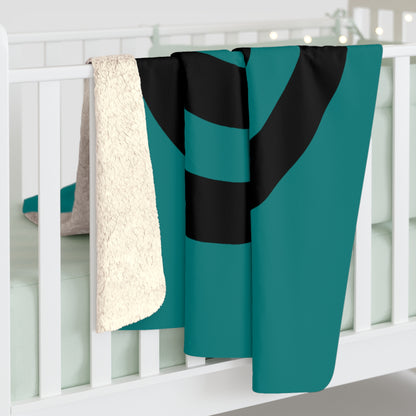Teal, Black Retro Target Blanket Throw