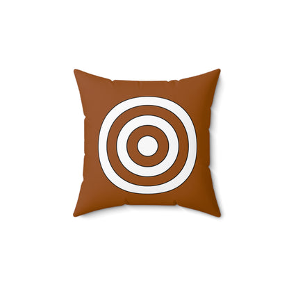 Brown, White Retro Target Cushion Pillow
