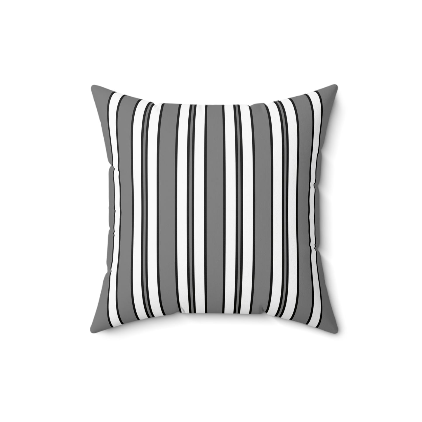 Grey, White Retro Stripes Cushion Pillow
