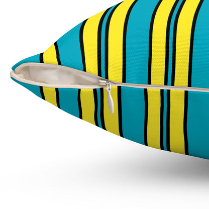 Kazakhstan Retro Stripes Cushion Pillow