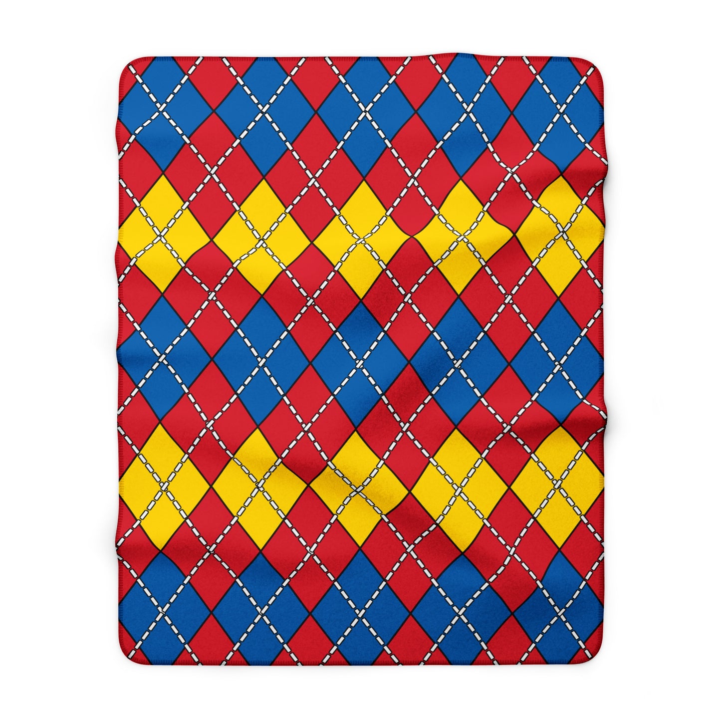 Mongolia Retro Argyle Blanket Throw
