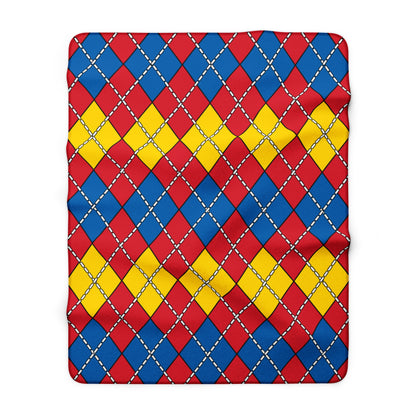Mongolia Retro Argyle Blanket Throw