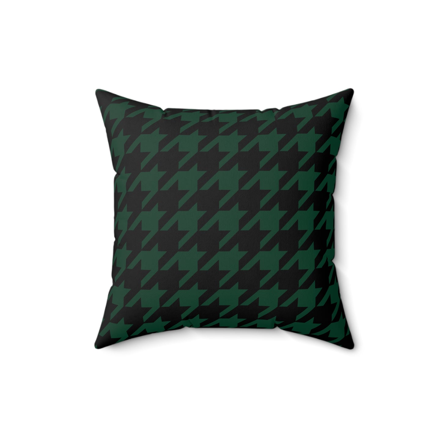 Dark Green, Black Retro Houndstooth Cushion Pillow