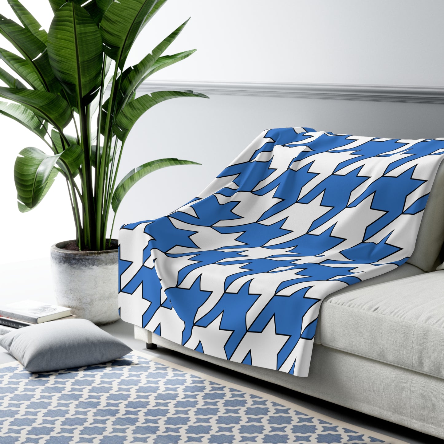 Antarctica Retro Houndstooth Blanket Throw