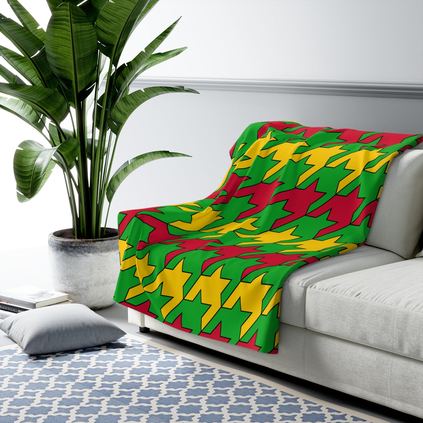 Sao Tome And Principe Retro Houndstooth Blanket Throw