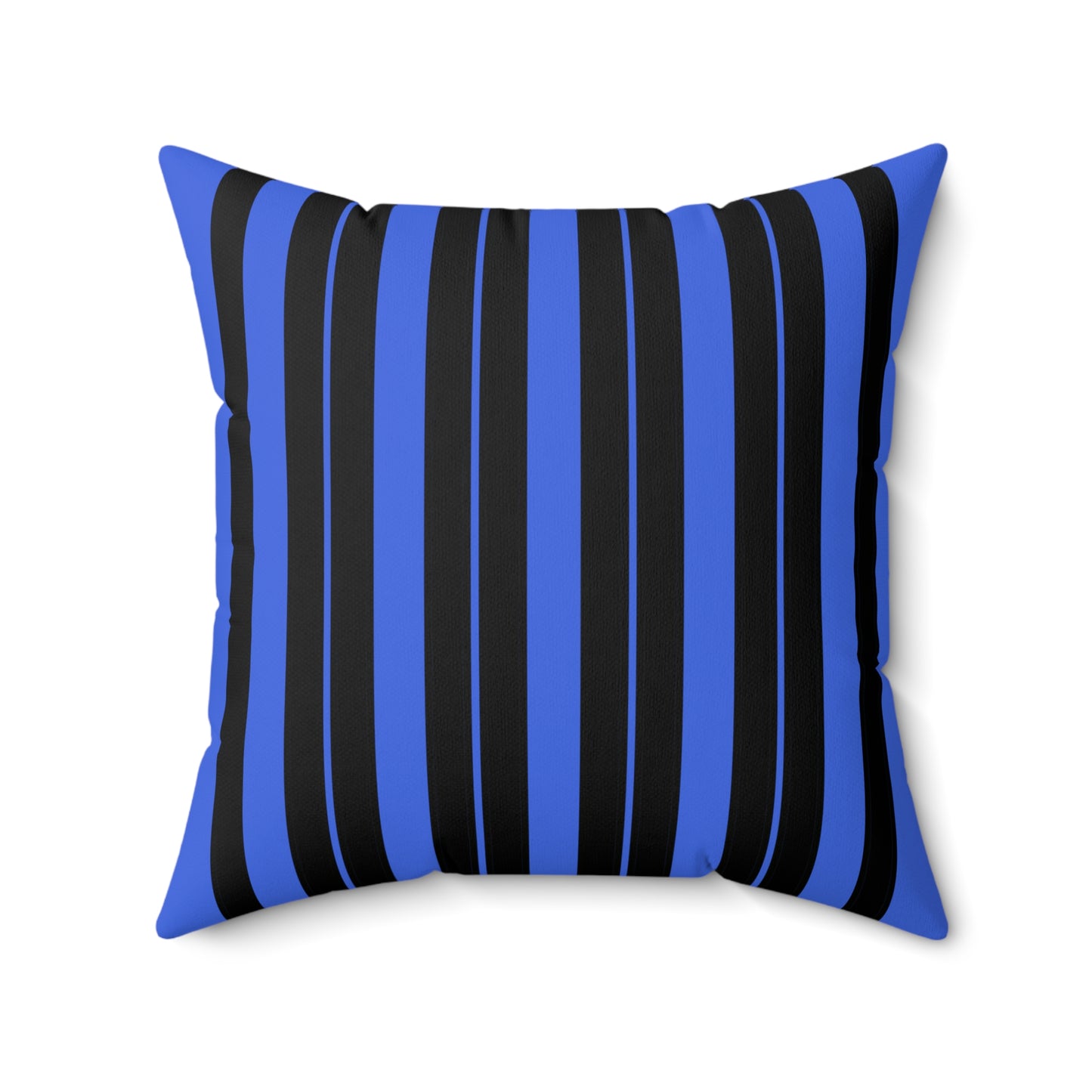 Royal Blue, Black Retro Stripes Cushion Pillow