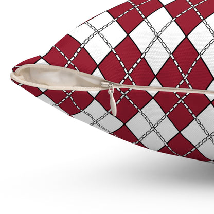 Latvia Retro Argyle Cushion Pillow