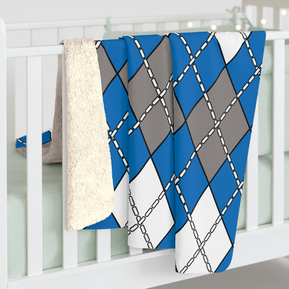 Northern Mariana Islands Retro Argyle Blanket Throw