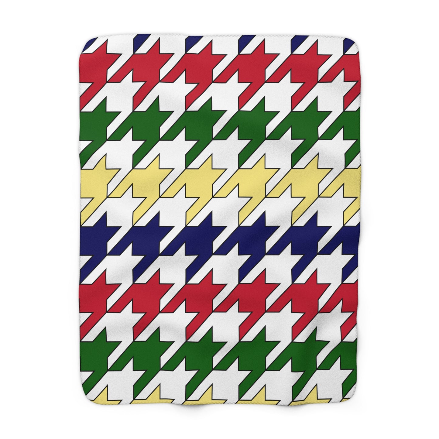 British Indian Ocean Territory Retro Houndstooth Blanket Throw