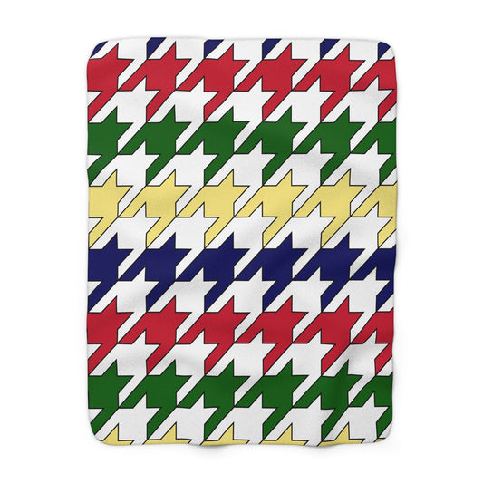 British Indian Ocean Territory Retro Houndstooth Blanket Throw