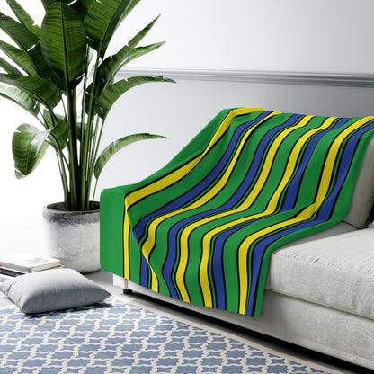 Brazil Retro Stripes Blanket Throw