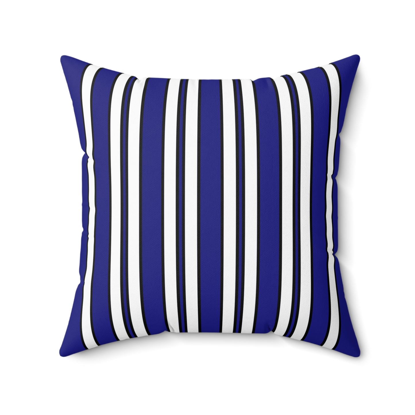 Navy Blue, White Retro Stripes Cushion Pillow