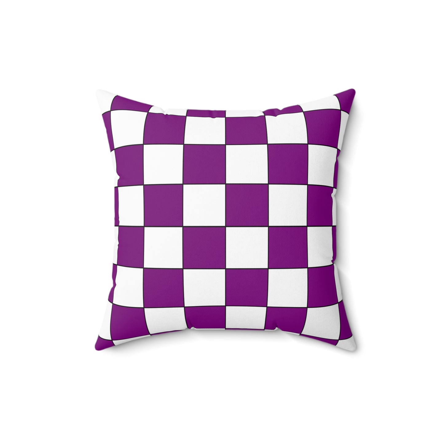 Purple, White Retro Check Cushion Pillow