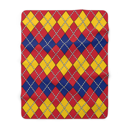 Venezuela Retro Argyle Blanket Throw