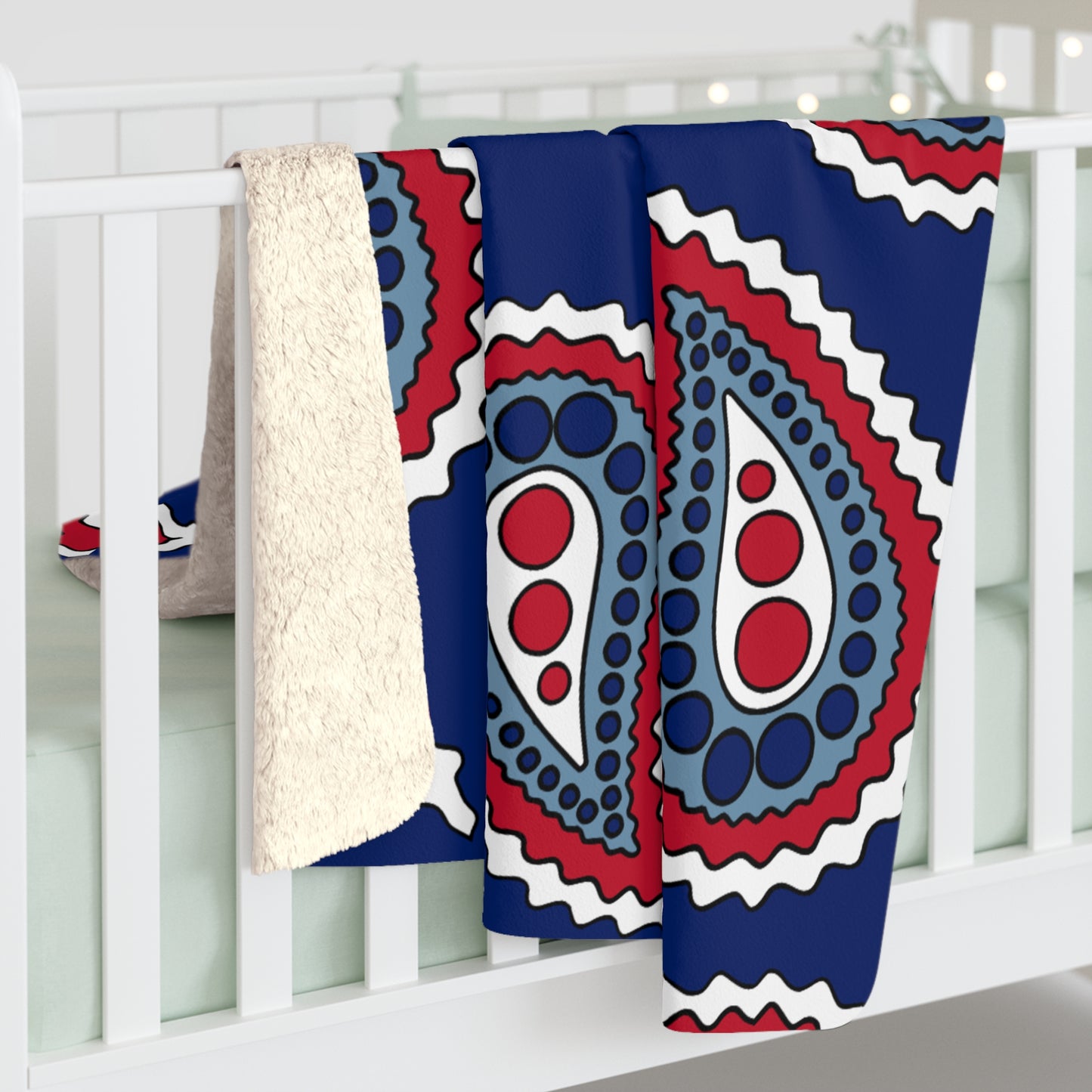 Falkland Islands Retro Paisley Blanket Throw