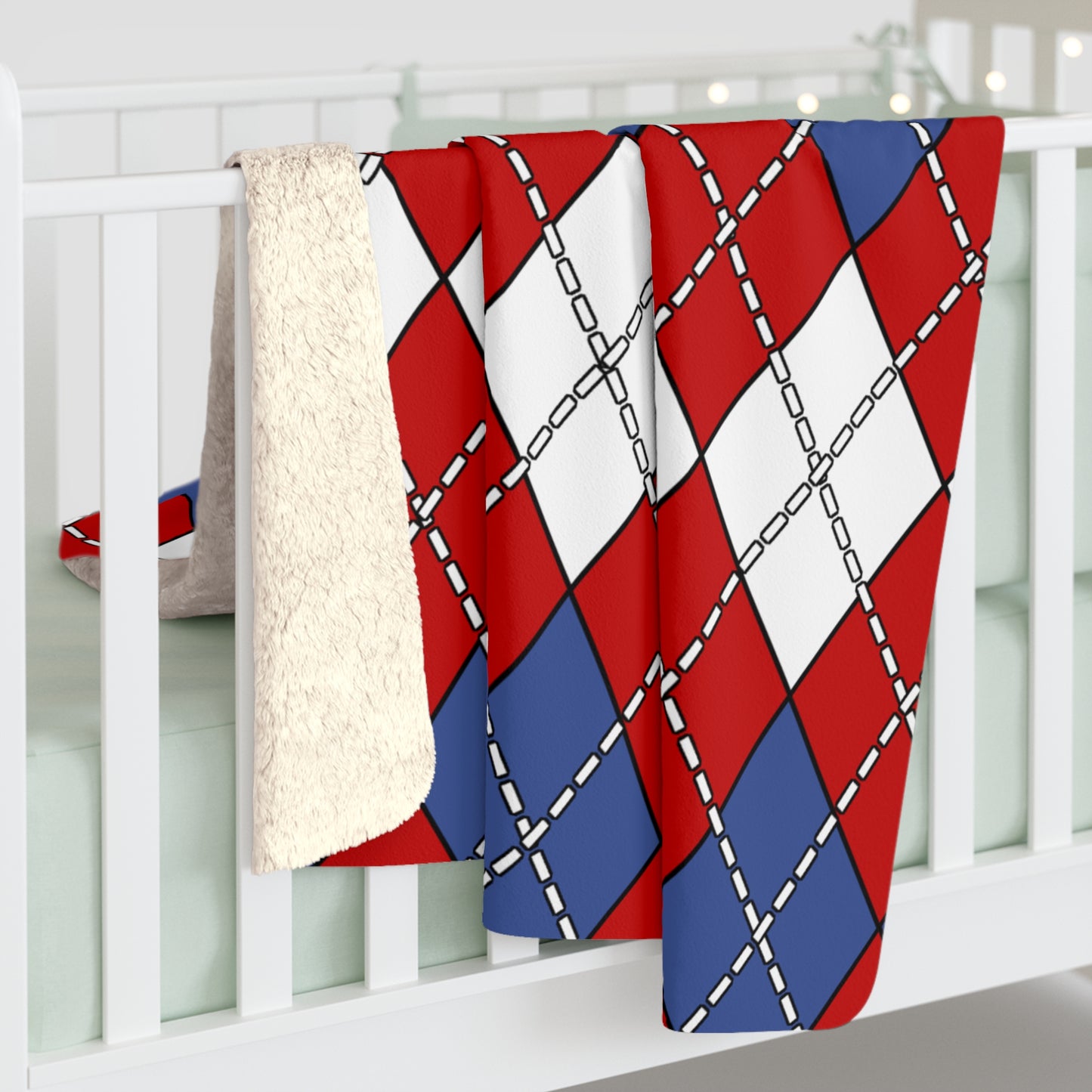 Democratic Peoples Republic Of Korea Retro Argyle Blanket Throw