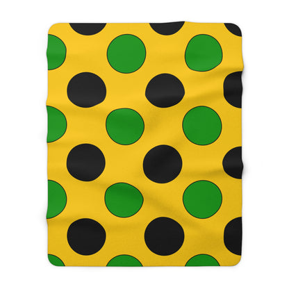 Jamaica Retro Polka Dots Blanket Throw