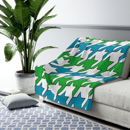 Uzbekistan Retro Houndstooth Blanket Throw