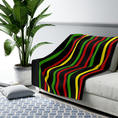 Saint Kitts And Nevis Retro Stripes Blanket Throw
