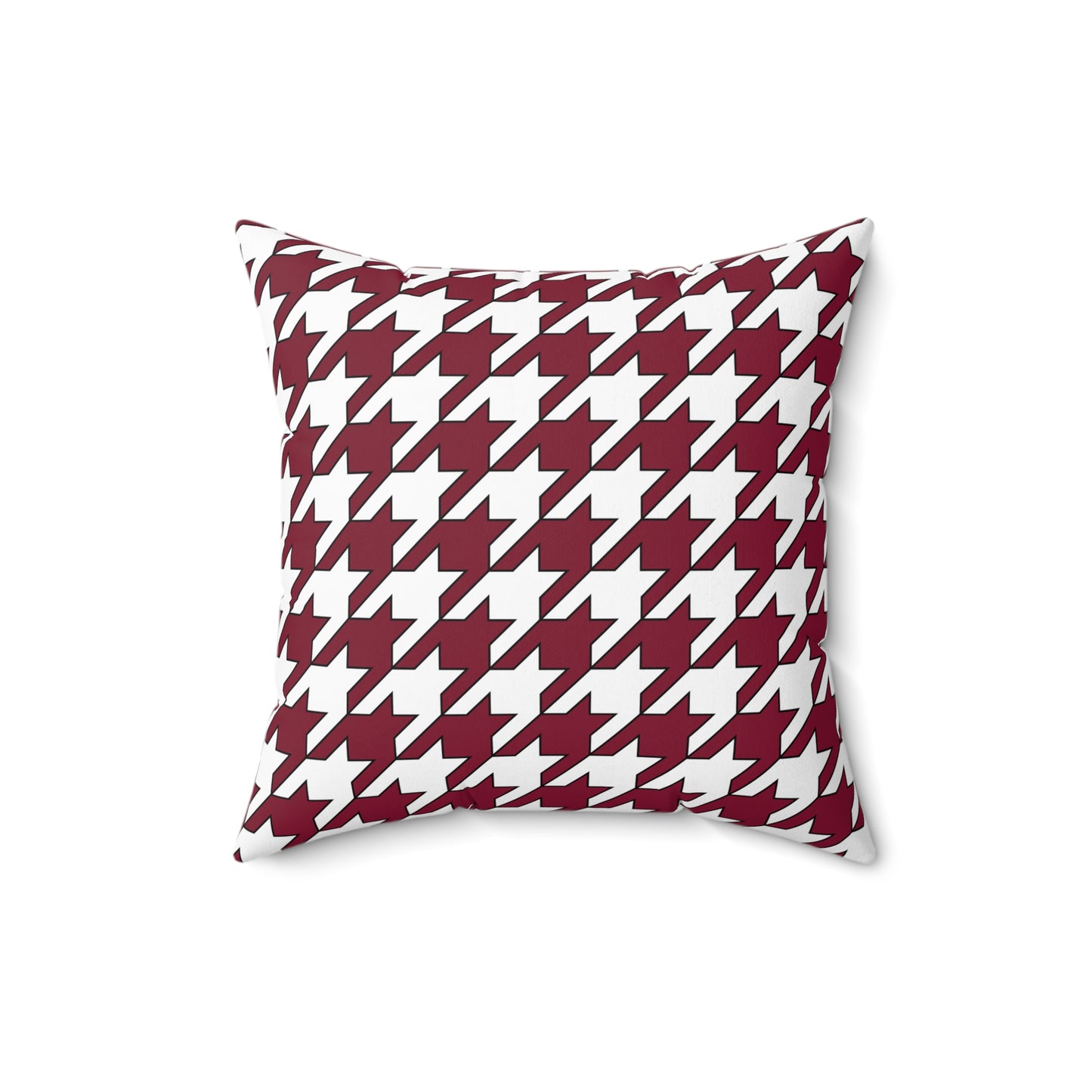 Claret, White Retro Houndstooth Cushion Pillow