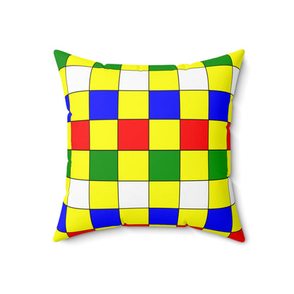 Central African Republic Retro Check Cushion Pillow