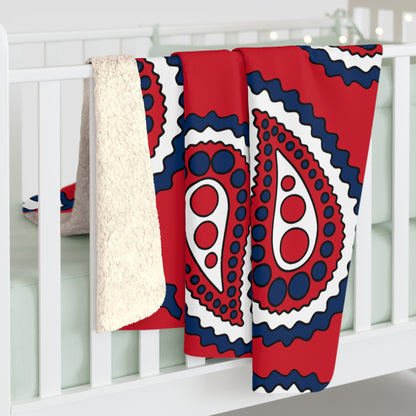Dominican Republic Retro Paisley Blanket Throw