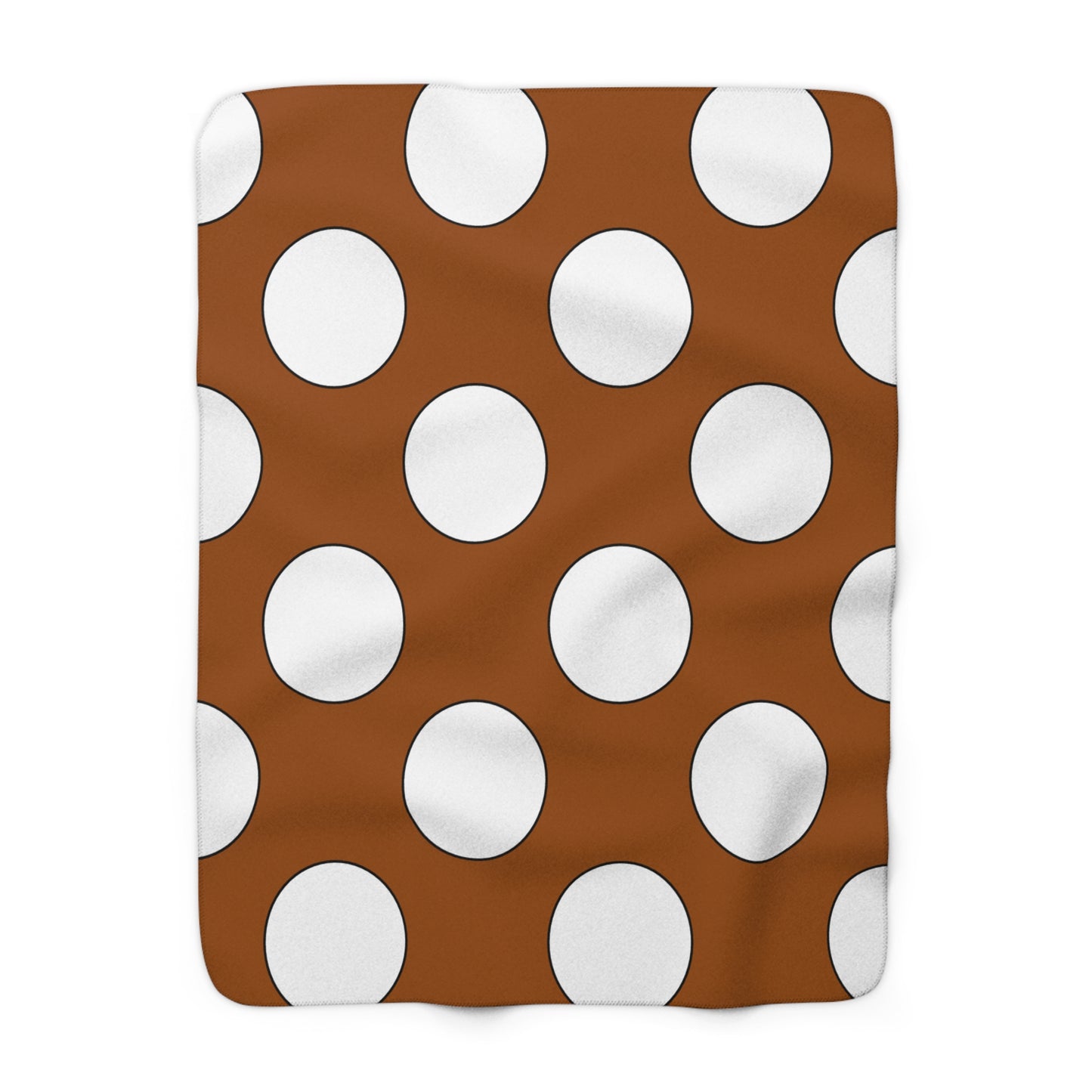 Brown, White Retro Polka Dots Blanket Throw