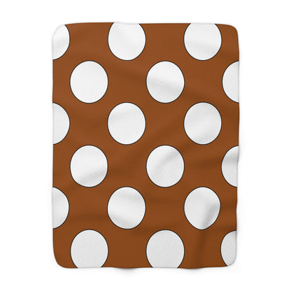 Brown, White Retro Polka Dots Blanket Throw