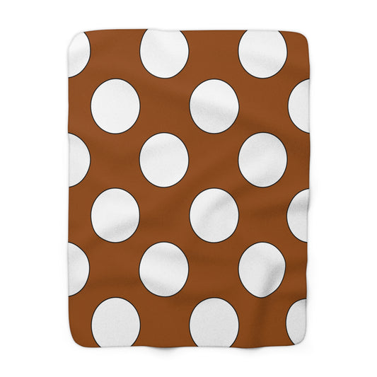 Brown, White Retro Polka Dots Blanket Throw