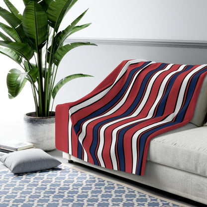 United States Minor Outlying Islands Retro Stripes Blanket Throw