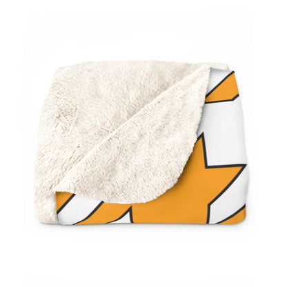 Orange, White Retro Houndstooth Blanket Throw