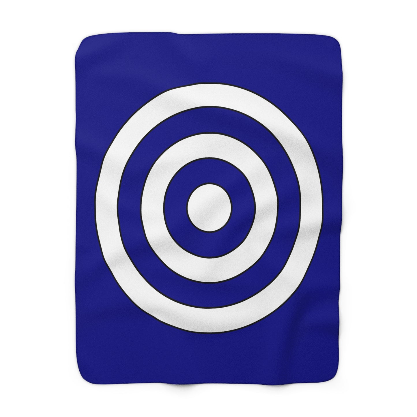 Dark Blue, White Retro Target Blanket Throw