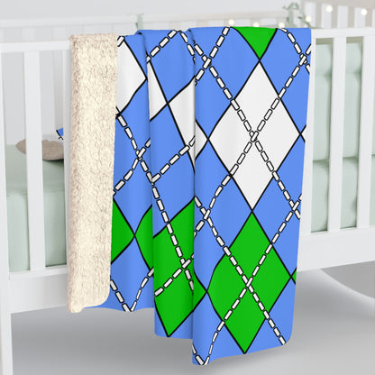 Djibouti Retro Argyle Blanket Throw