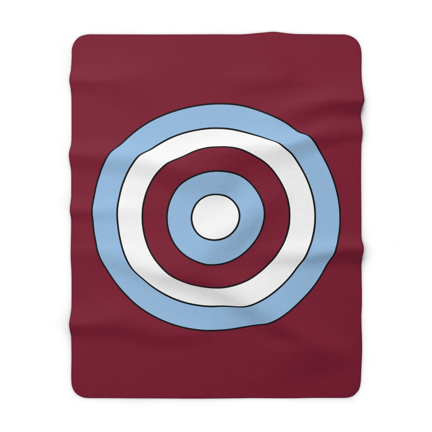 Claret, Blue, White Retro Target Blanket Throw