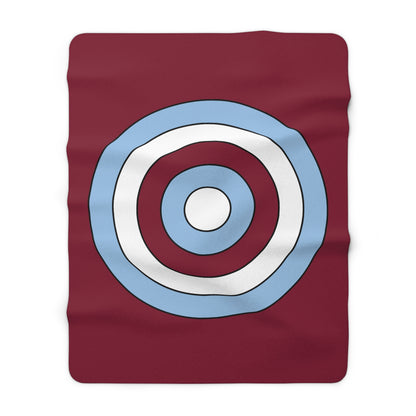 Claret, Blue, White Retro Target Blanket Throw