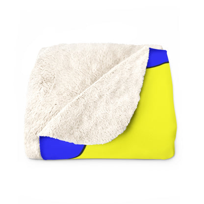 Yellow, Blue Retro Polka Dots Blanket Throw