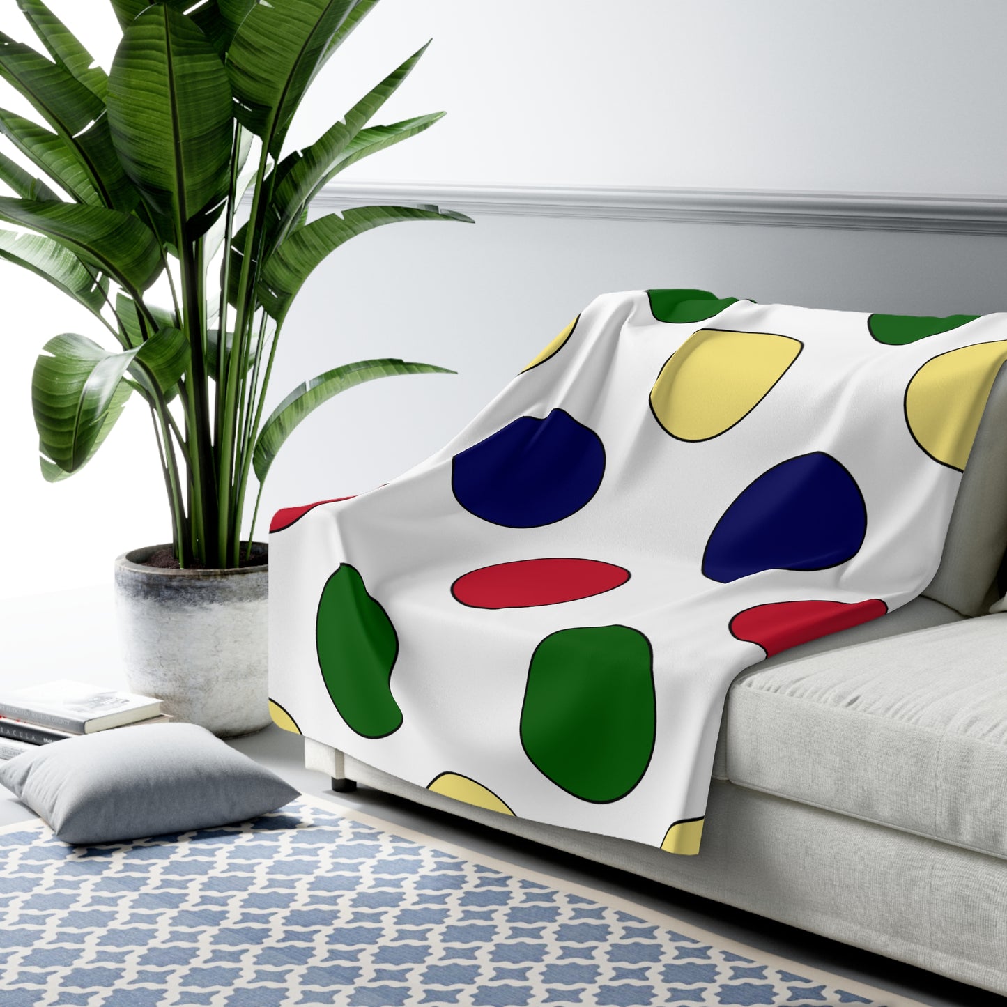 Diego Garcia Retro Polka Dots Blanket Throw