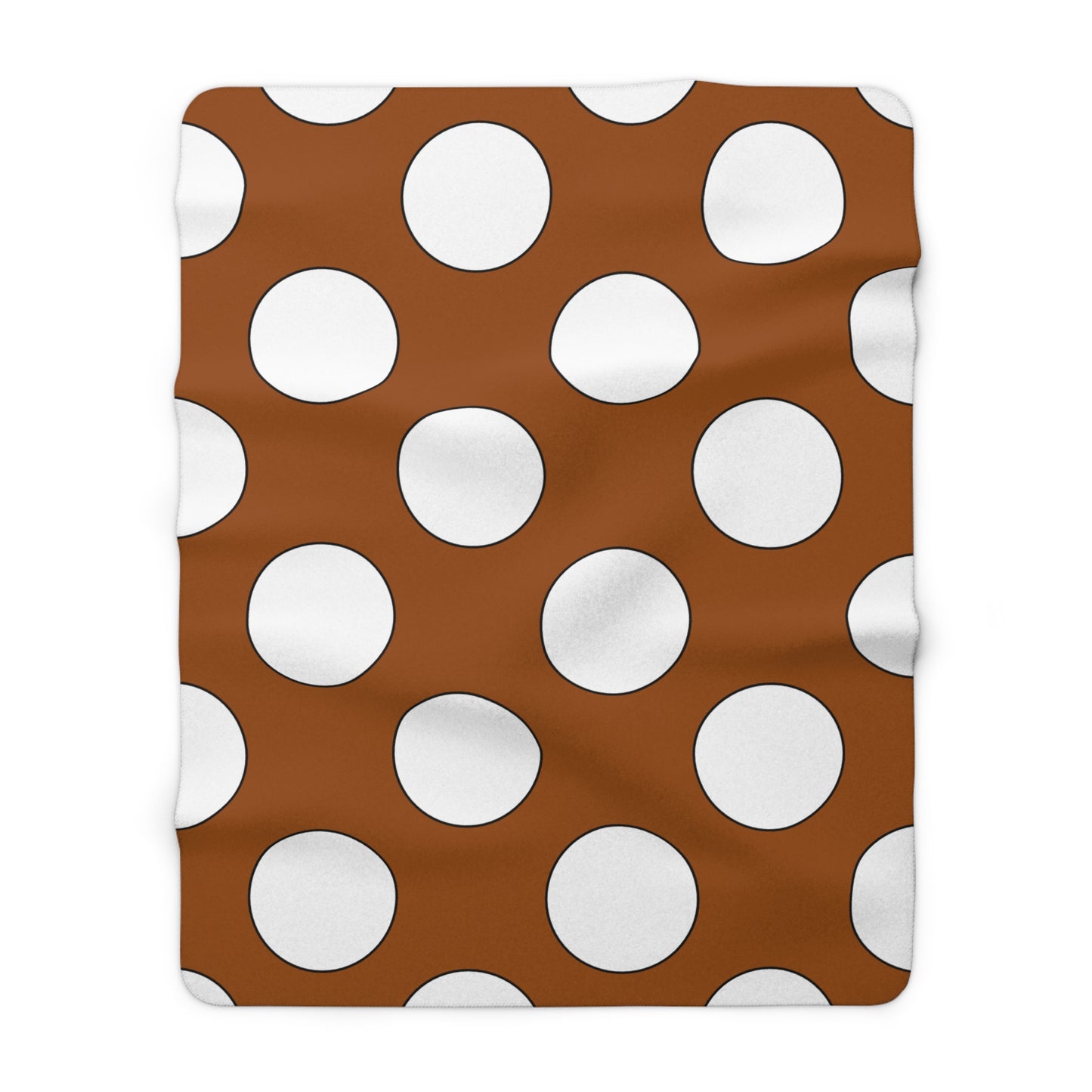 Brown, White Retro Polka Dots Blanket Throw