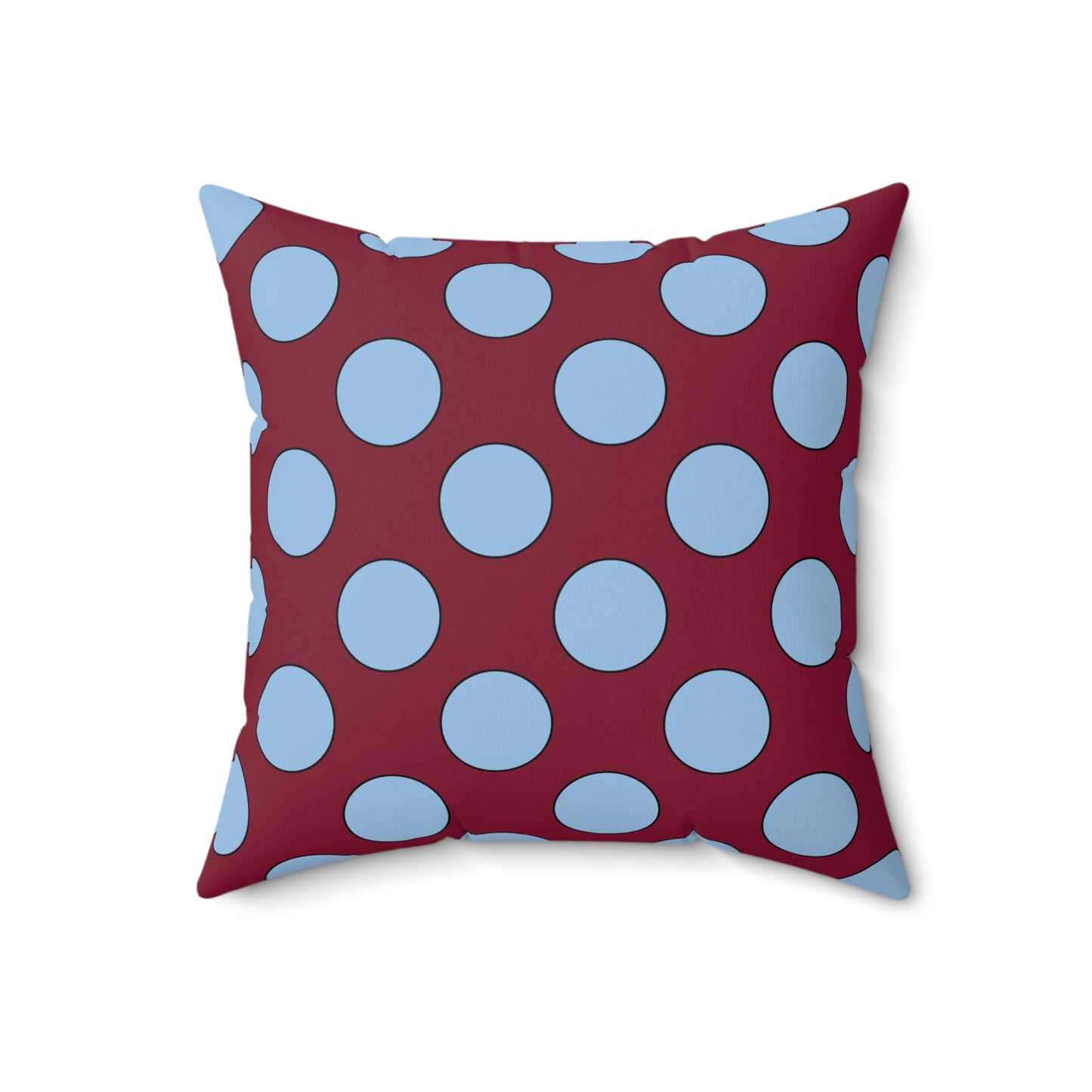 Claret, Blue Retro Polka Cushion Pillow