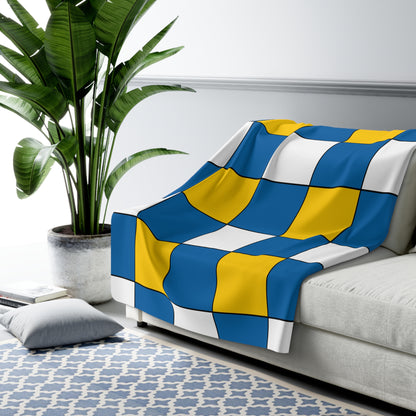 Canary Islands Retro Check Blanket Throw