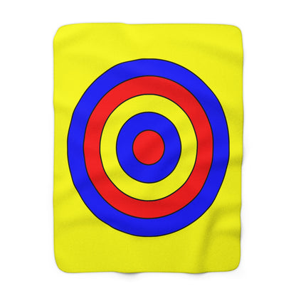 Yellow, Blue, Red Retro Target Blanket Throw