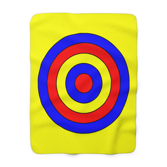 Yellow, Blue, Red Retro Target Blanket Throw