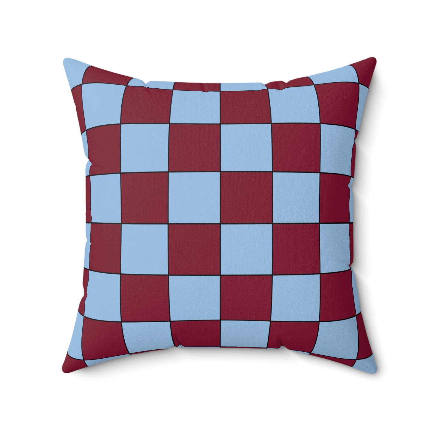 Claret, Blue Retro Check Cushion Pillow