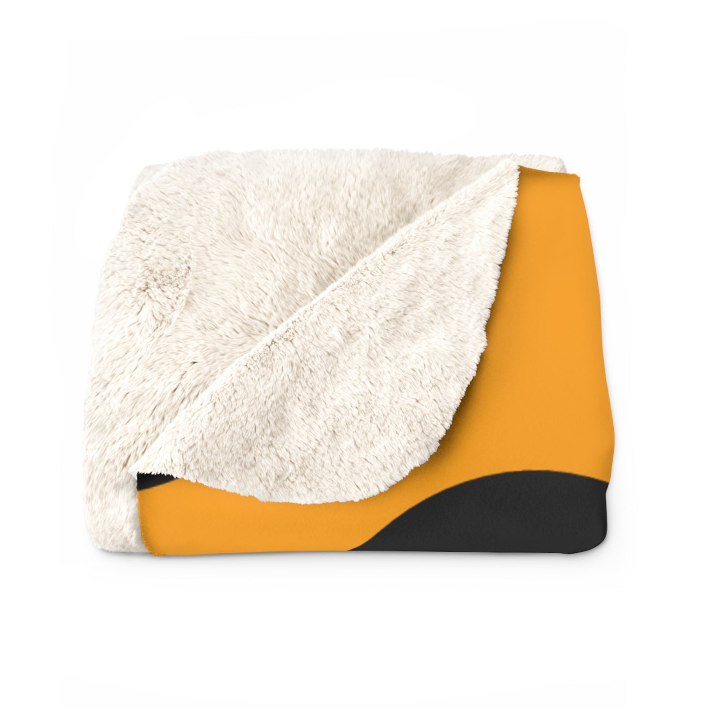 Orange, Black Retro Polka Dots Blanket Throw