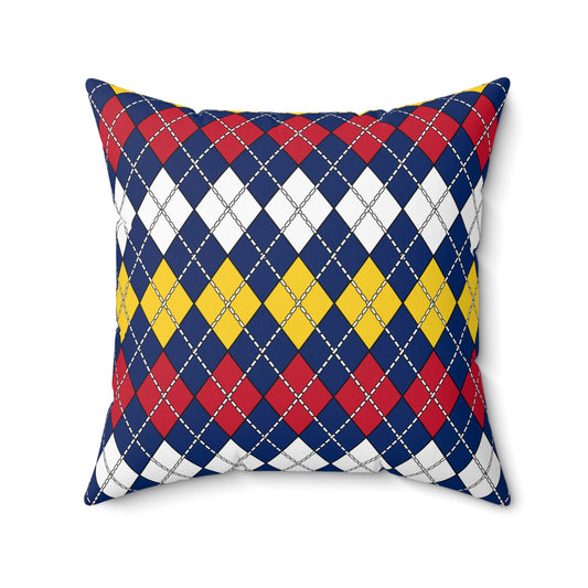 Turks And Caicos Islands Retro Argyle Cushion Pillow