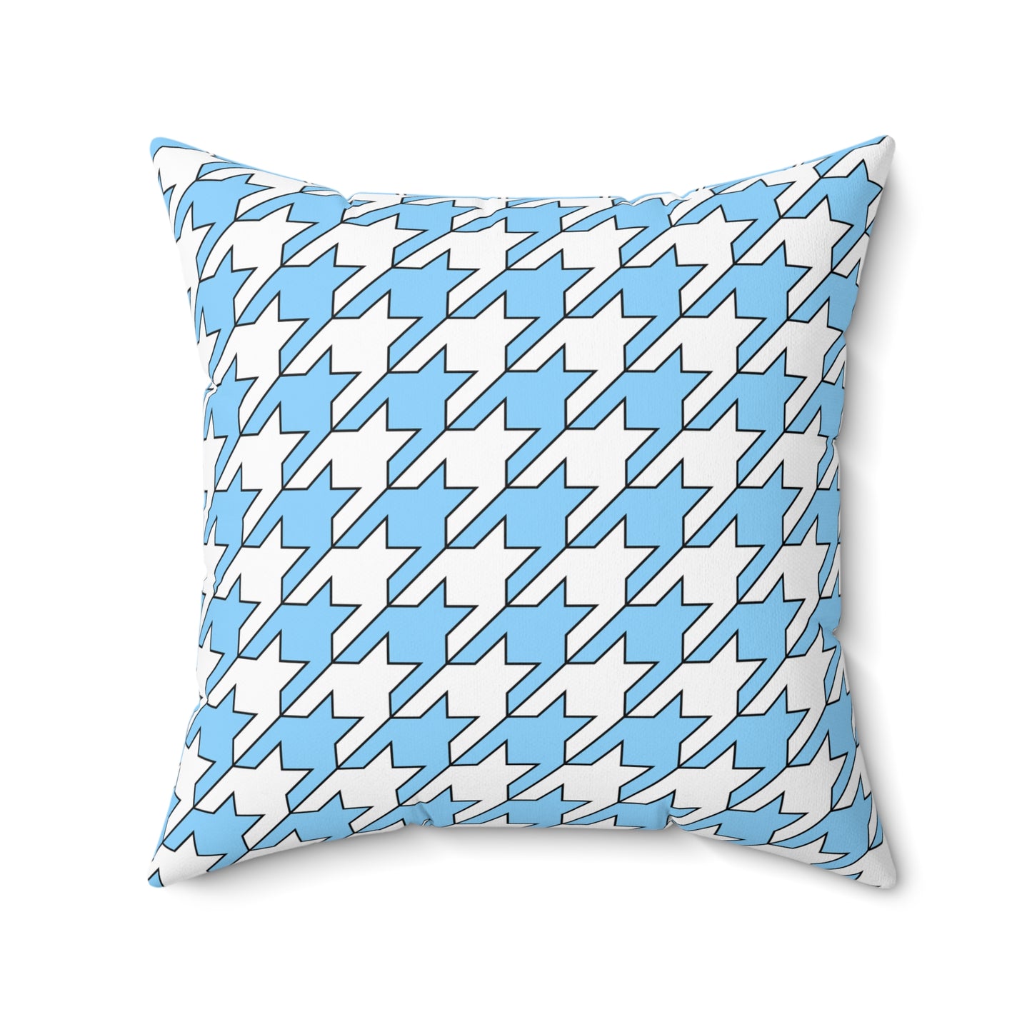 Light Blue, White Retro Houndstooth Cushion Pillow