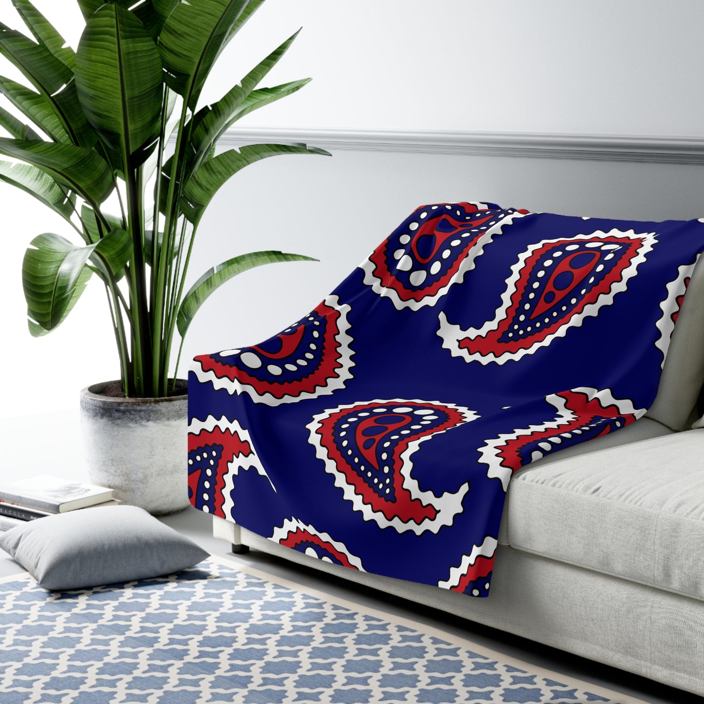 American Samoa Retro Paisley Blanket Throw